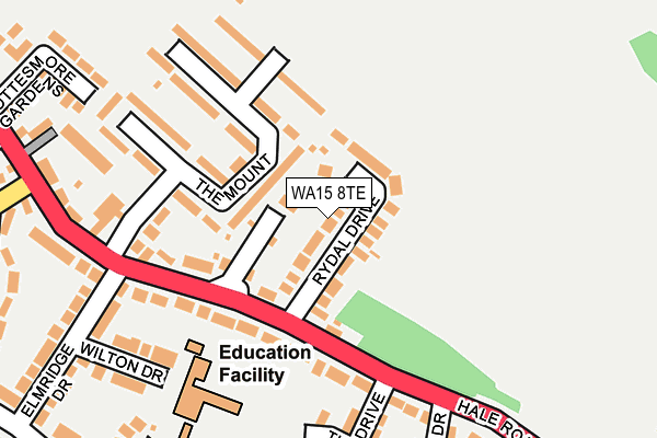 WA15 8TE map - OS OpenMap – Local (Ordnance Survey)