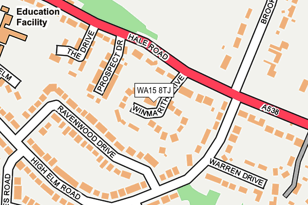 WA15 8TJ map - OS OpenMap – Local (Ordnance Survey)