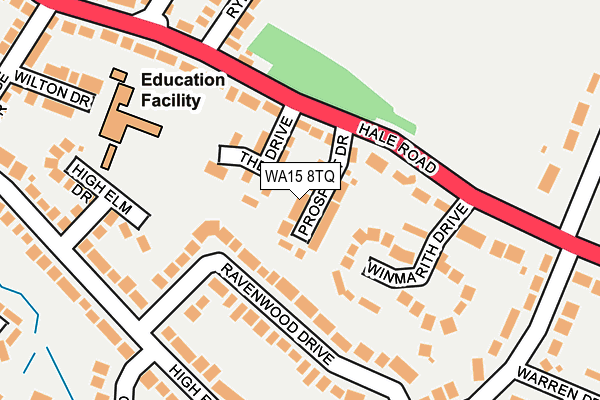 WA15 8TQ map - OS OpenMap – Local (Ordnance Survey)