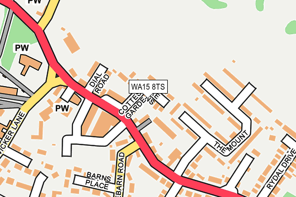 WA15 8TS map - OS OpenMap – Local (Ordnance Survey)