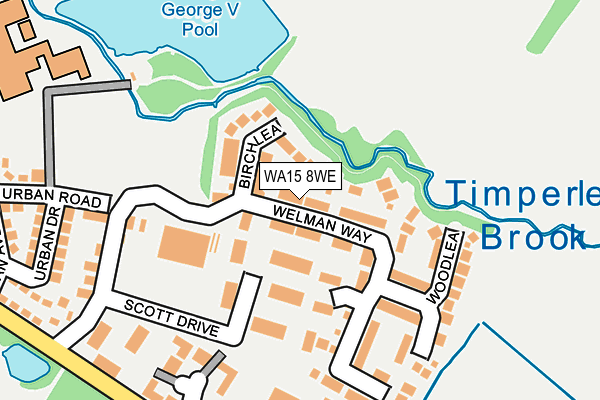 WA15 8WE map - OS OpenMap – Local (Ordnance Survey)