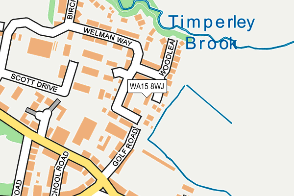 WA15 8WJ map - OS OpenMap – Local (Ordnance Survey)