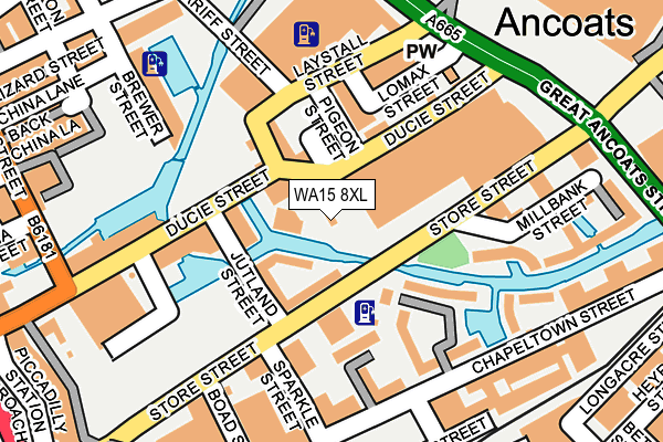 WA15 8XL map - OS OpenMap – Local (Ordnance Survey)