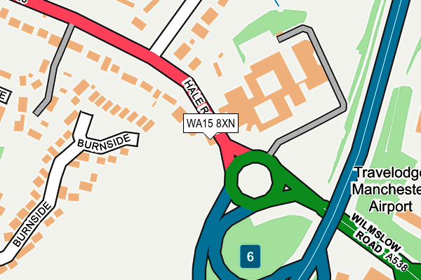 WA15 8XN map - OS OpenMap – Local (Ordnance Survey)