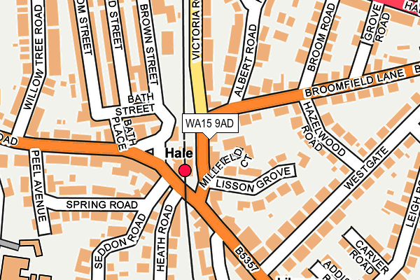 WA15 9AD map - OS OpenMap – Local (Ordnance Survey)
