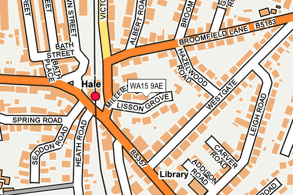 WA15 9AE map - OS OpenMap – Local (Ordnance Survey)