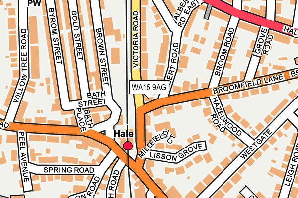 WA15 9AG map - OS OpenMap – Local (Ordnance Survey)