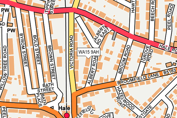 WA15 9AH map - OS OpenMap – Local (Ordnance Survey)
