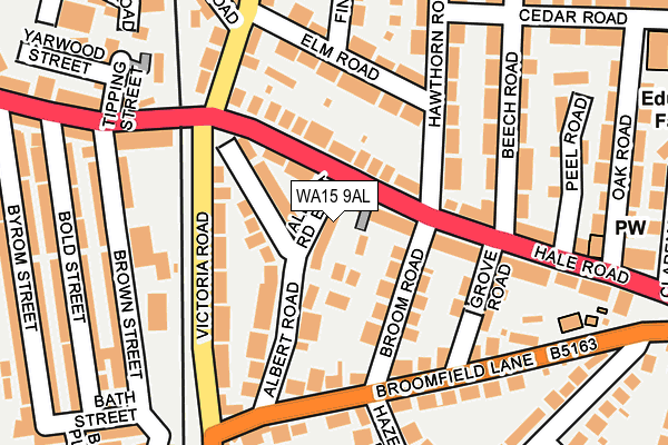 WA15 9AL map - OS OpenMap – Local (Ordnance Survey)