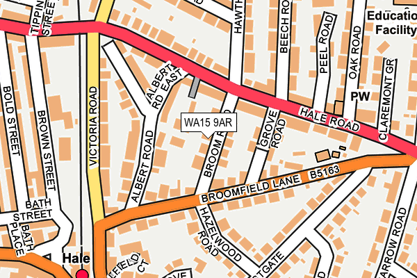WA15 9AR map - OS OpenMap – Local (Ordnance Survey)