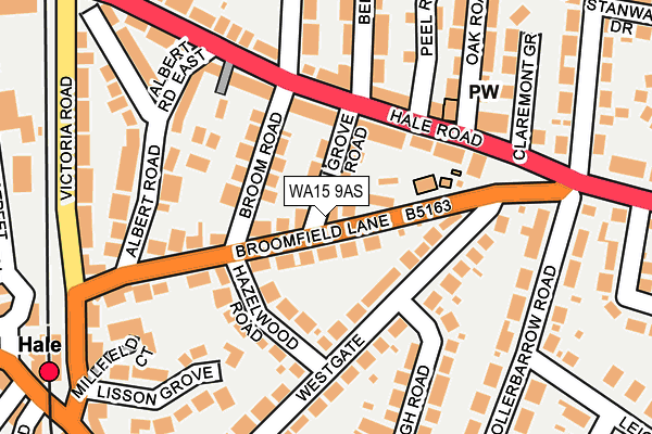 WA15 9AS map - OS OpenMap – Local (Ordnance Survey)