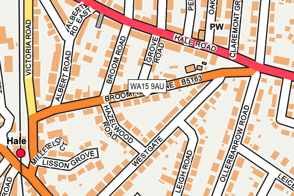 WA15 9AU map - OS OpenMap – Local (Ordnance Survey)