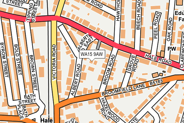WA15 9AW map - OS OpenMap – Local (Ordnance Survey)
