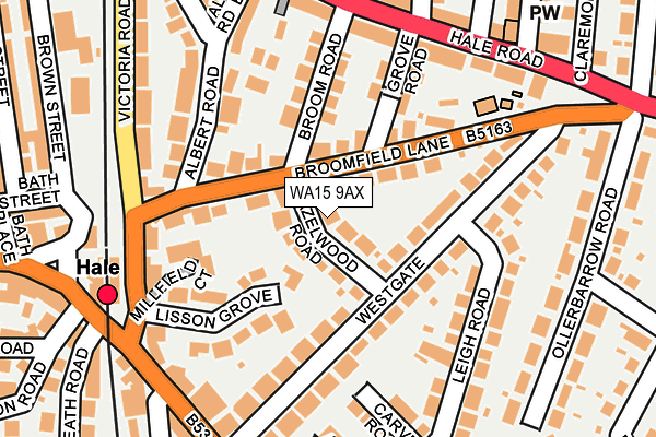 WA15 9AX map - OS OpenMap – Local (Ordnance Survey)