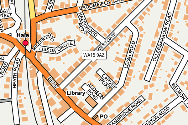 WA15 9AZ map - OS OpenMap – Local (Ordnance Survey)