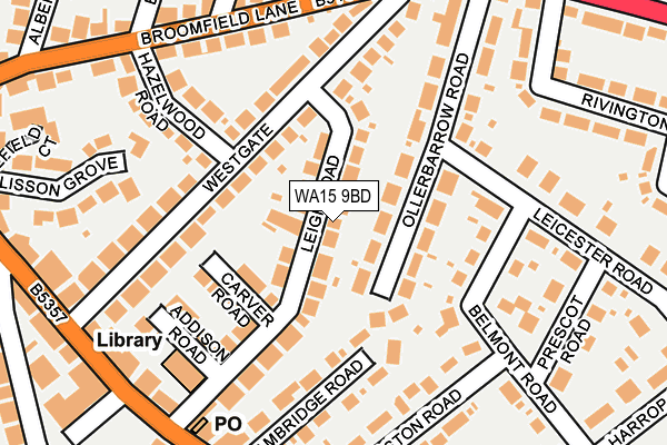 WA15 9BD map - OS OpenMap – Local (Ordnance Survey)