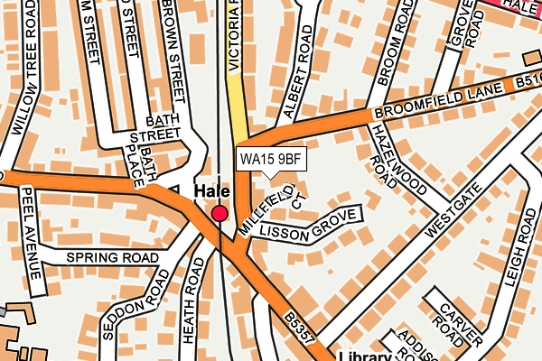 WA15 9BF map - OS OpenMap – Local (Ordnance Survey)