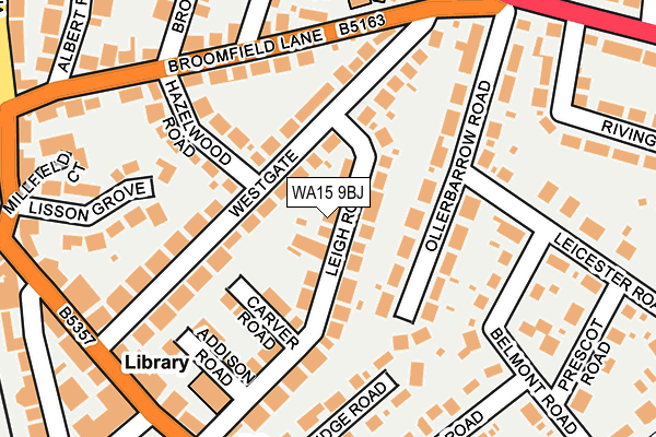 WA15 9BJ map - OS OpenMap – Local (Ordnance Survey)
