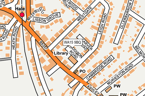 WA15 9BQ map - OS OpenMap – Local (Ordnance Survey)