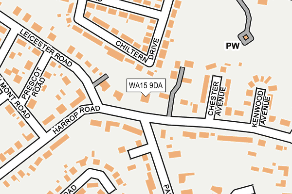 WA15 9DA map - OS OpenMap – Local (Ordnance Survey)
