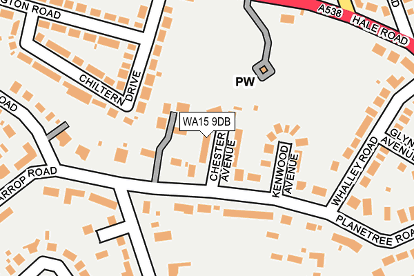 WA15 9DB map - OS OpenMap – Local (Ordnance Survey)
