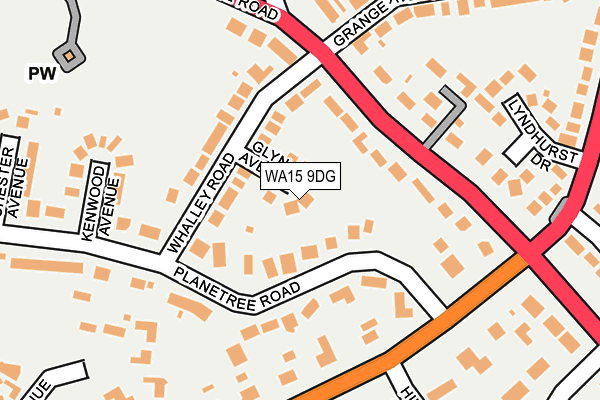 WA15 9DG map - OS OpenMap – Local (Ordnance Survey)
