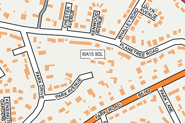 WA15 9DL map - OS OpenMap – Local (Ordnance Survey)