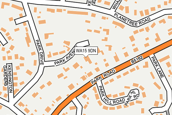 WA15 9DN map - OS OpenMap – Local (Ordnance Survey)