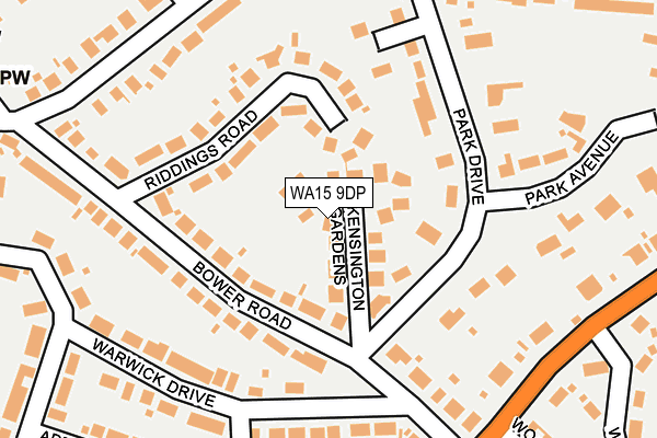 WA15 9DP map - OS OpenMap – Local (Ordnance Survey)