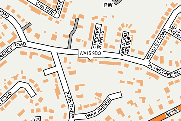 WA15 9DQ map - OS OpenMap – Local (Ordnance Survey)
