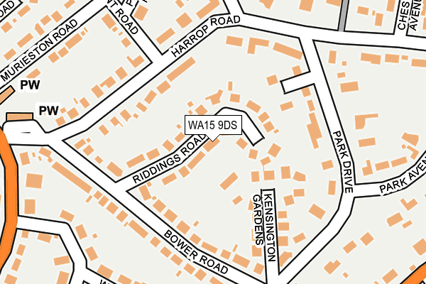 WA15 9DS map - OS OpenMap – Local (Ordnance Survey)