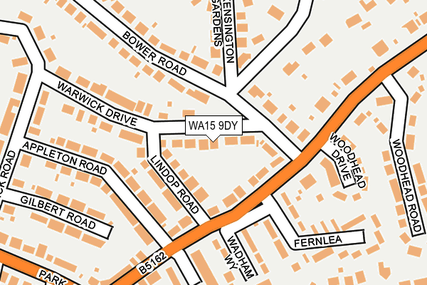 WA15 9DY map - OS OpenMap – Local (Ordnance Survey)