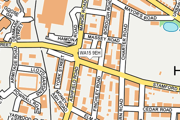 WA15 9EH map - OS OpenMap – Local (Ordnance Survey)