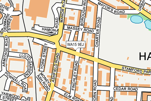 WA15 9EJ map - OS OpenMap – Local (Ordnance Survey)