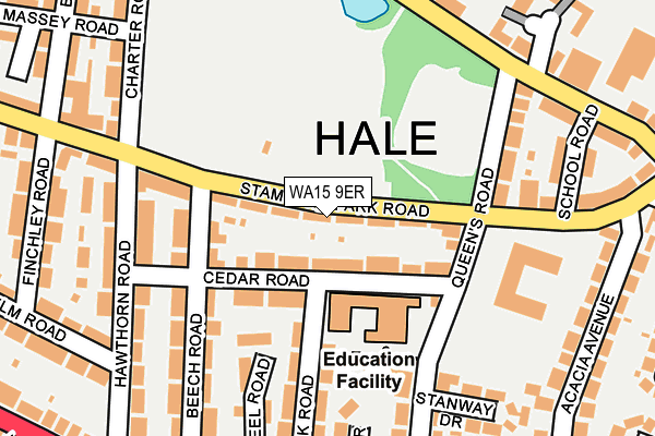 WA15 9ER map - OS OpenMap – Local (Ordnance Survey)
