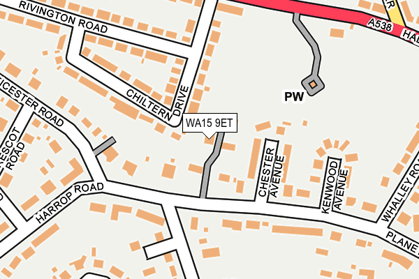 WA15 9ET map - OS OpenMap – Local (Ordnance Survey)