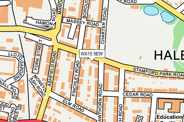 WA15 9EW map - OS OpenMap – Local (Ordnance Survey)