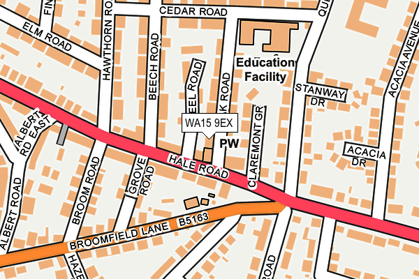 WA15 9EX map - OS OpenMap – Local (Ordnance Survey)