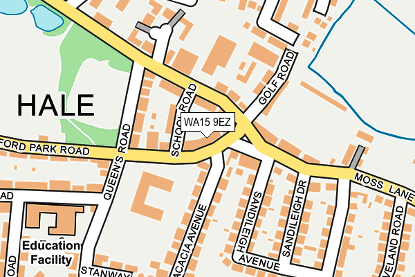 WA15 9EZ map - OS OpenMap – Local (Ordnance Survey)
