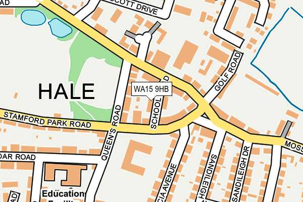 WA15 9HB map - OS OpenMap – Local (Ordnance Survey)