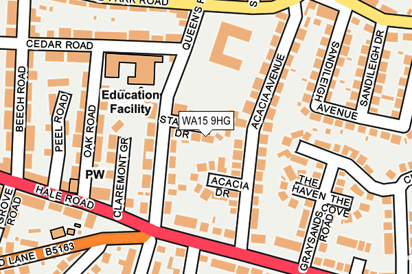 WA15 9HG map - OS OpenMap – Local (Ordnance Survey)