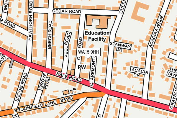 WA15 9HH map - OS OpenMap – Local (Ordnance Survey)
