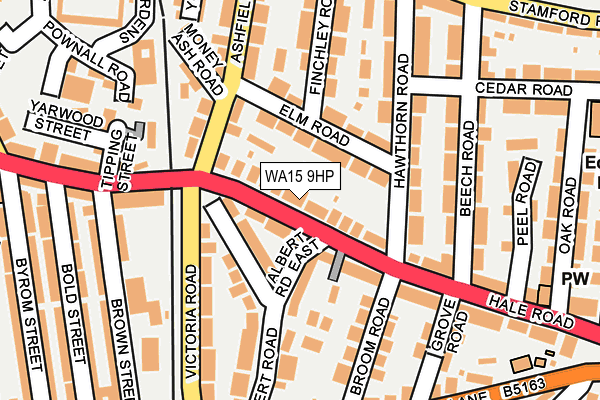 WA15 9HP map - OS OpenMap – Local (Ordnance Survey)