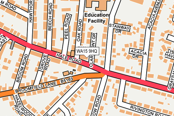 WA15 9HQ map - OS OpenMap – Local (Ordnance Survey)