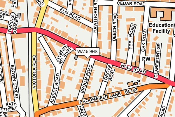 WA15 9HS map - OS OpenMap – Local (Ordnance Survey)