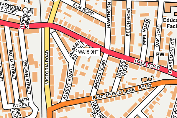 WA15 9HT map - OS OpenMap – Local (Ordnance Survey)