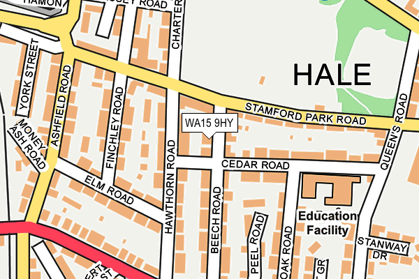WA15 9HY map - OS OpenMap – Local (Ordnance Survey)
