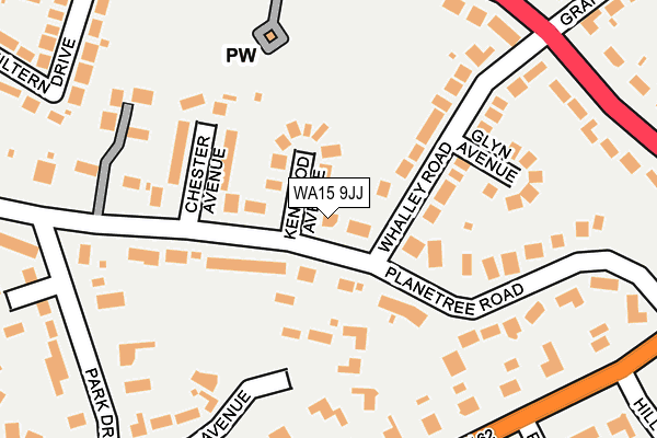 WA15 9JJ map - OS OpenMap – Local (Ordnance Survey)