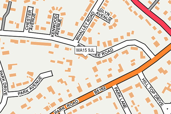 WA15 9JL map - OS OpenMap – Local (Ordnance Survey)