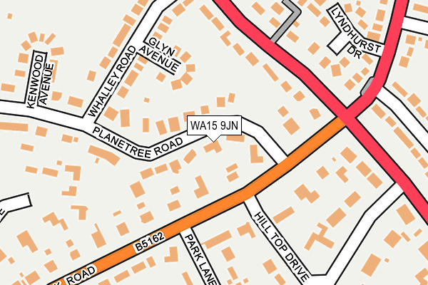 WA15 9JN map - OS OpenMap – Local (Ordnance Survey)